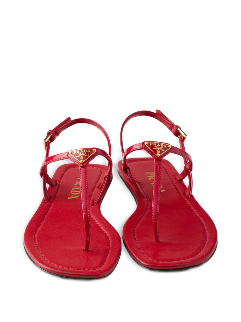 Prada patent leather thong sandals Rood