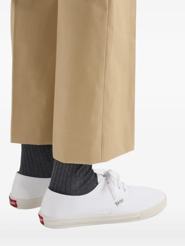 Prada Drill Fabric Sneakers | White | FARFETCH