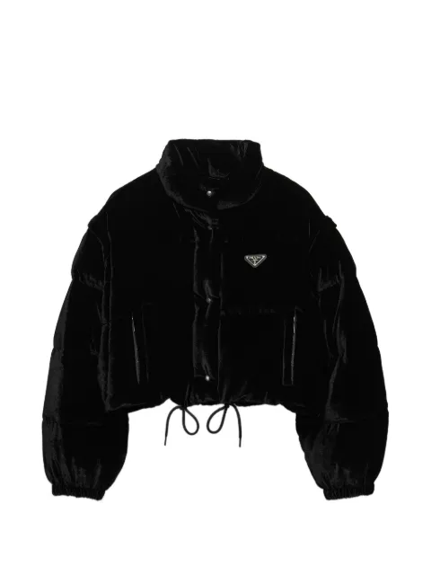 Prada chamarra corta con cierre