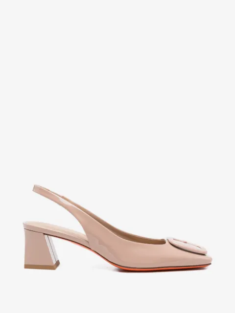 Santoni buckle leather pumps