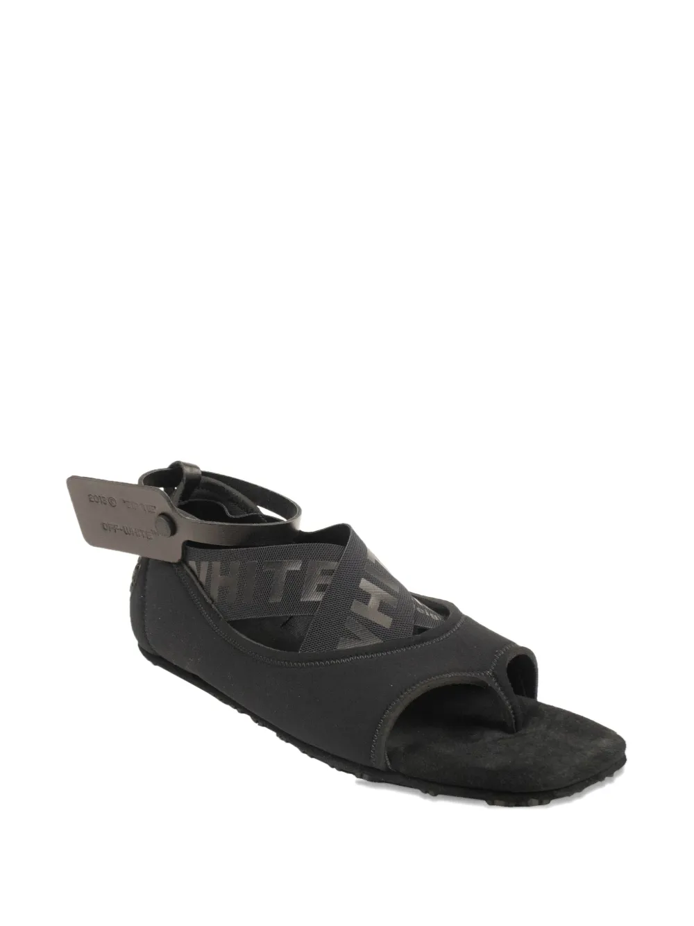 Off-White x Virgil Abloh yoga platte sandalen Zwart