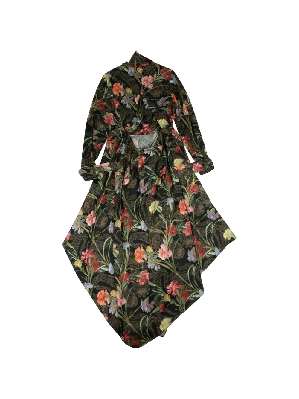 Off-White Midi-jurk met bloemenprint Zwart
