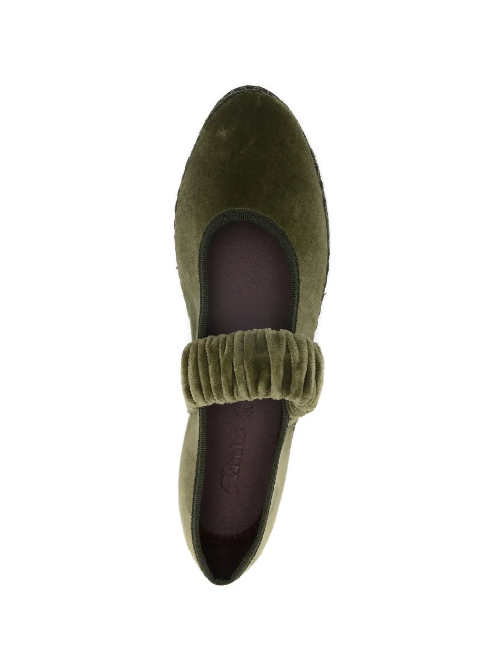FLABELUS Mafalda ruched-strap ballet flats Groen