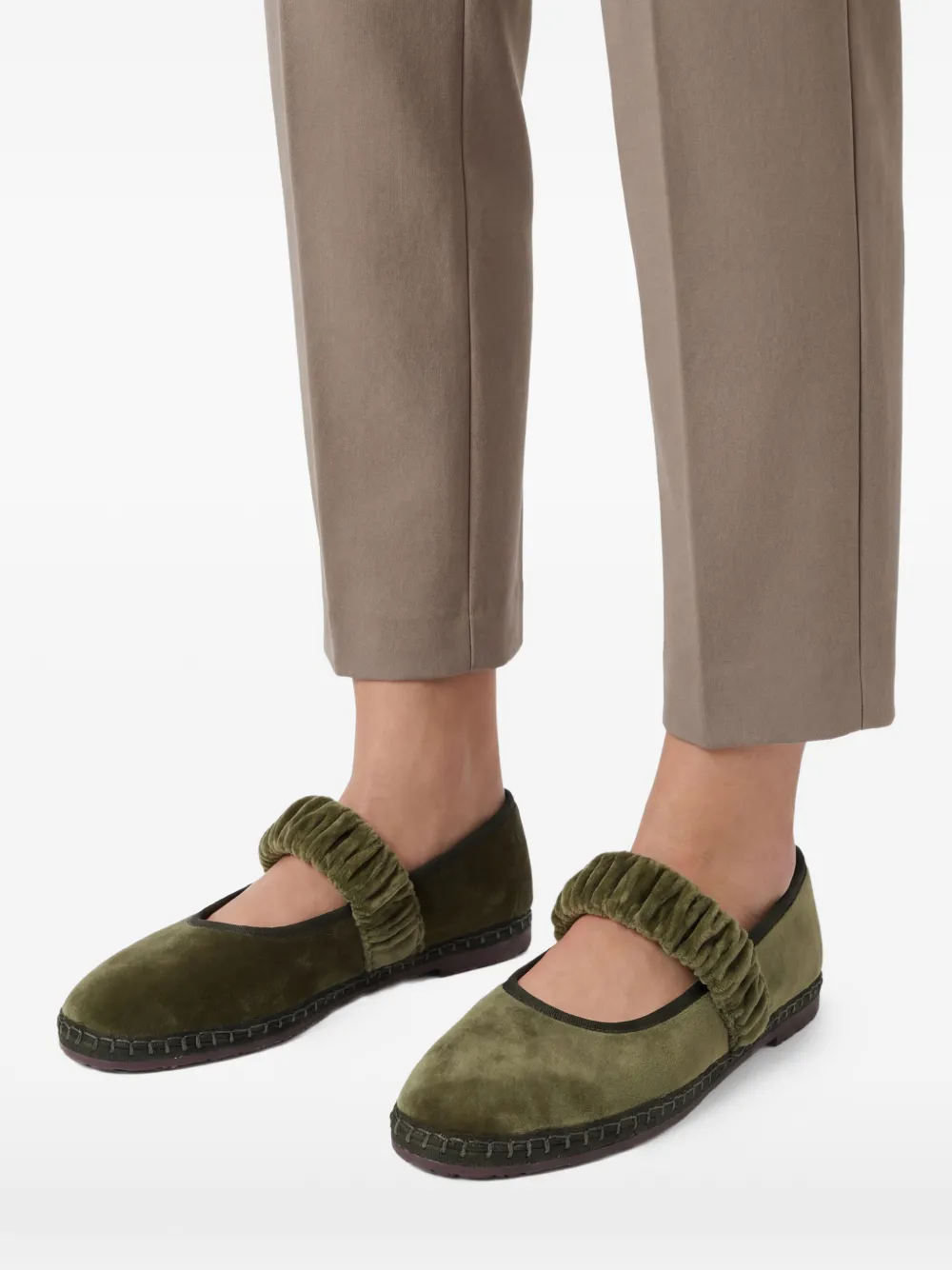 FLABELUS Mafalda ballerina's met ruches Groen