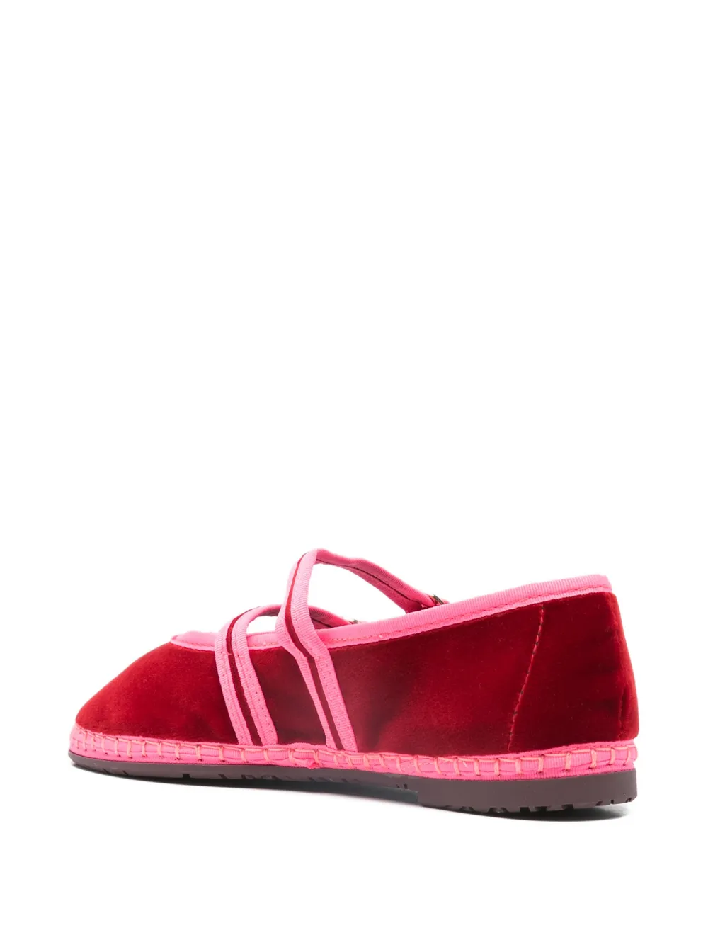 FLABELUS Claire double-strap ballet flats Rood