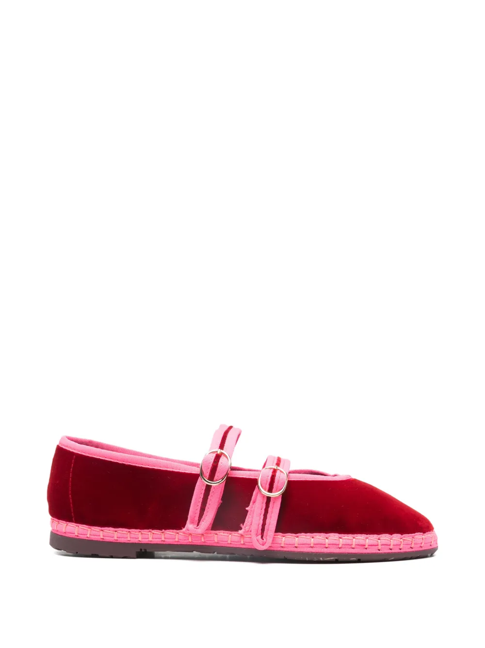 FLABELUS Claire double-strap ballet flats Rood