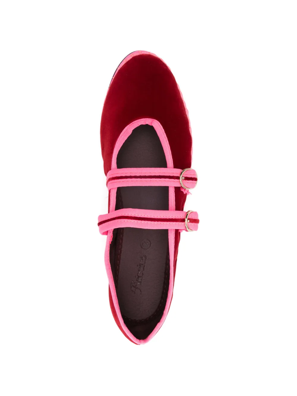 FLABELUS Claire double-strap ballet flats Rood