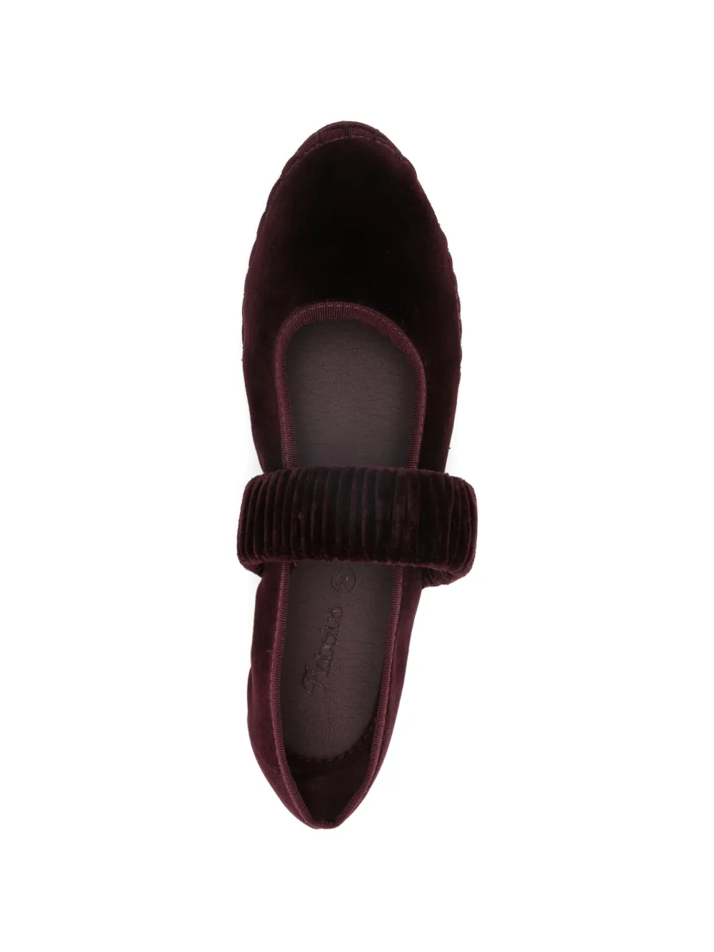 FLABELUS Mafalda ruched-strap ballet flats Rood