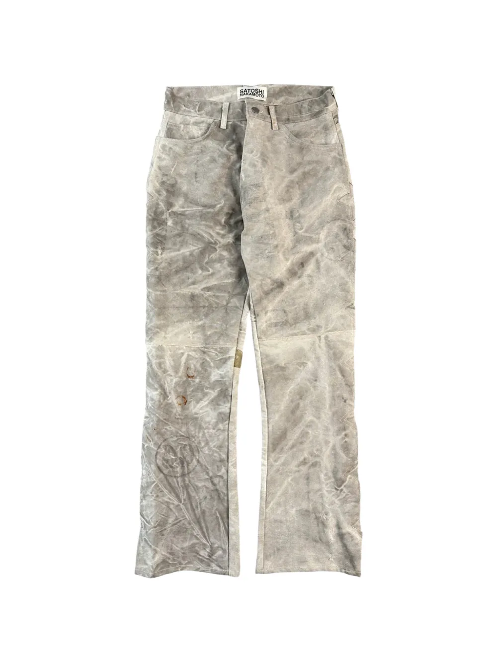 SATOSHI NAKAMOTO stars washed-effect straight-leg jeans - Grigio