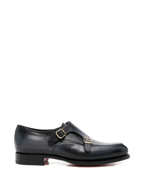 Santoni buckle-fastening leather monk shoes