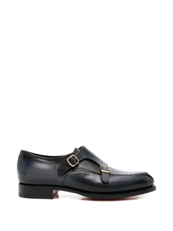 Santoni イタリア製 モンクストラップ uチップ 7 Santoni モンクストラップ シューズ | ブルー | FARFETCH JP