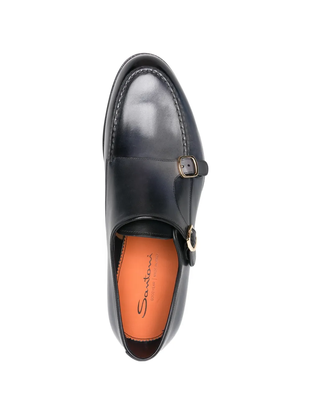 Santoni Leren gespschoenen Blauw