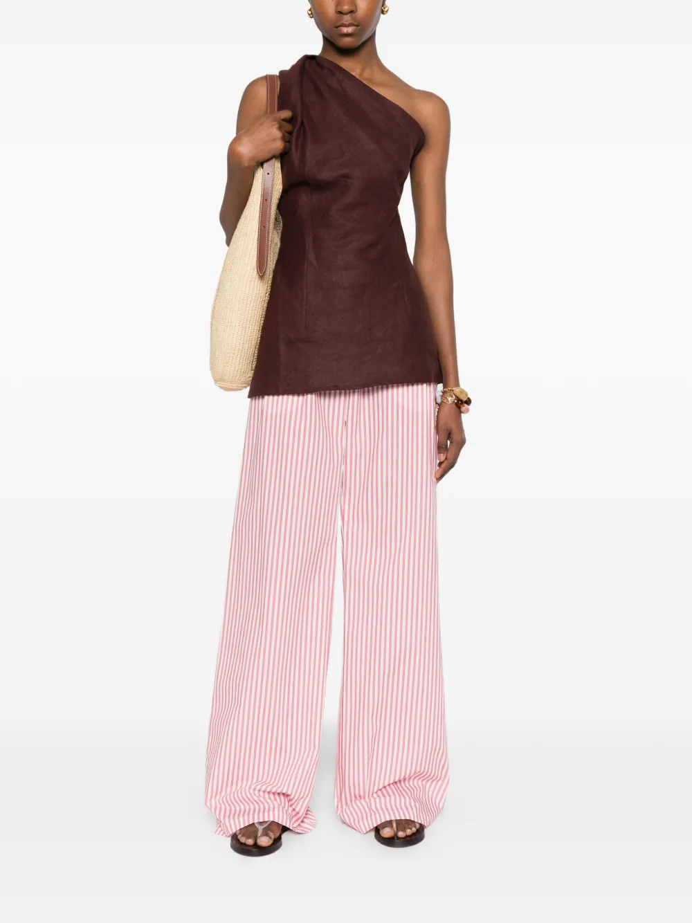  Ermanno Firenze Striped Wide-leg Trousers - Pink 