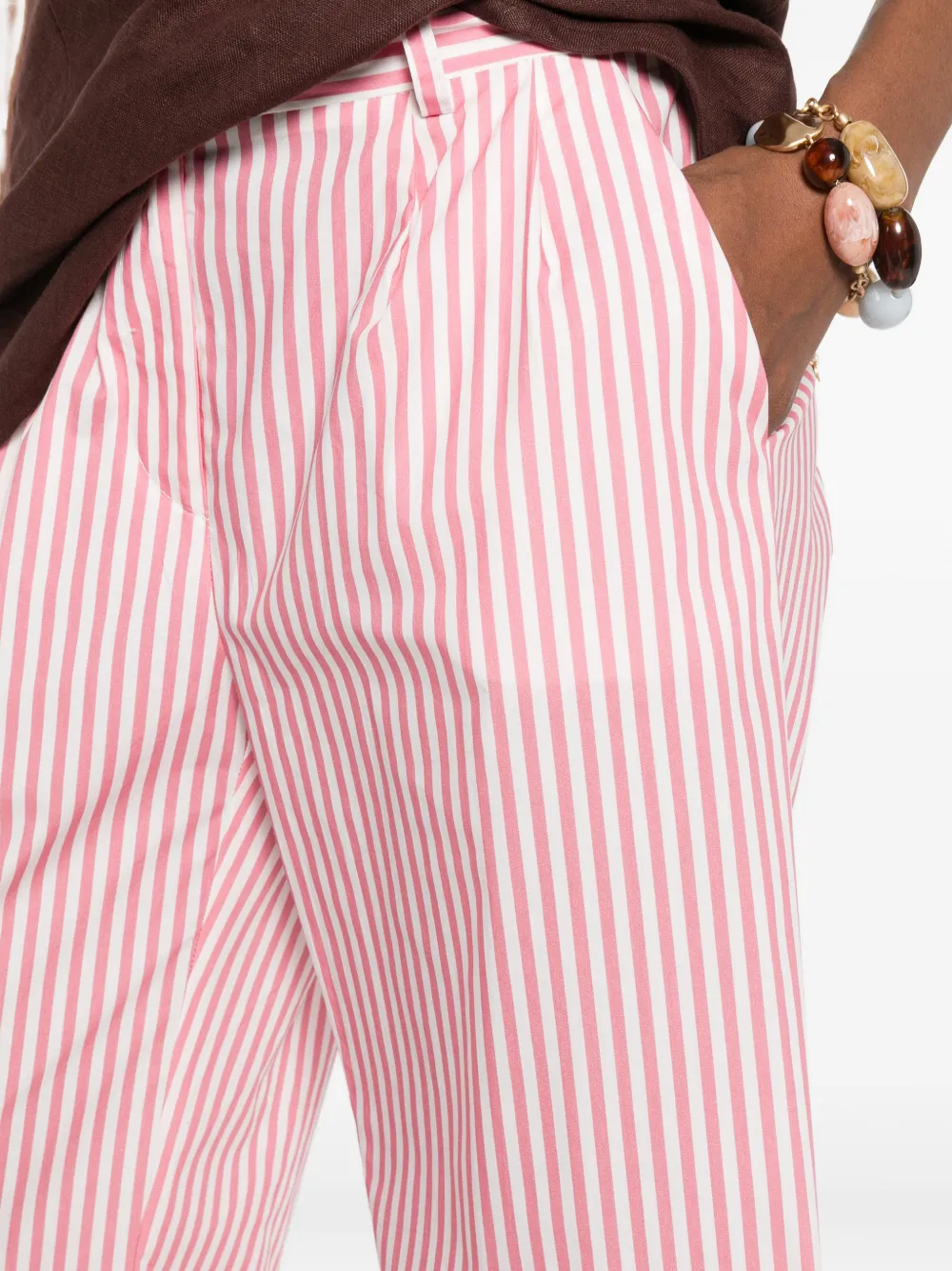 ERMANNO FIRENZE Gestreepte broek Roze