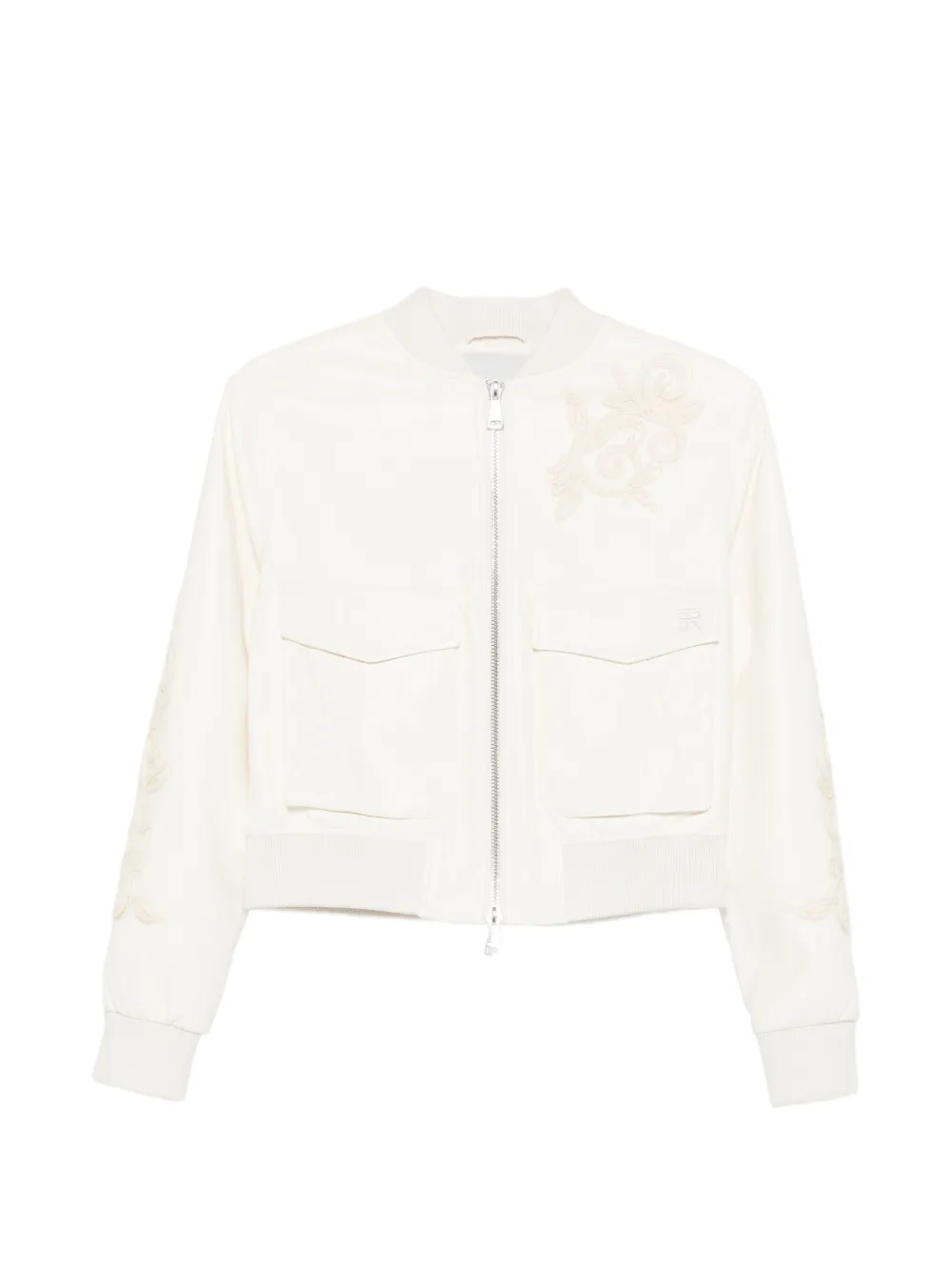 ERMANNO FIRENZE embroidered bomber jacket - Toni neutri