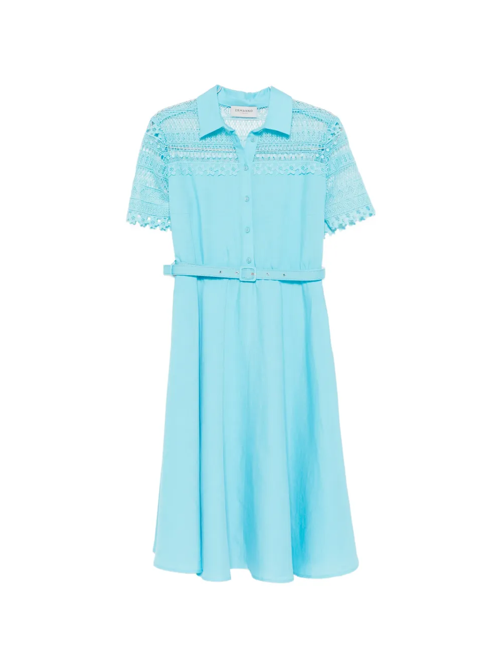 ERMANNO FIRENZE lace belted dress - Blu