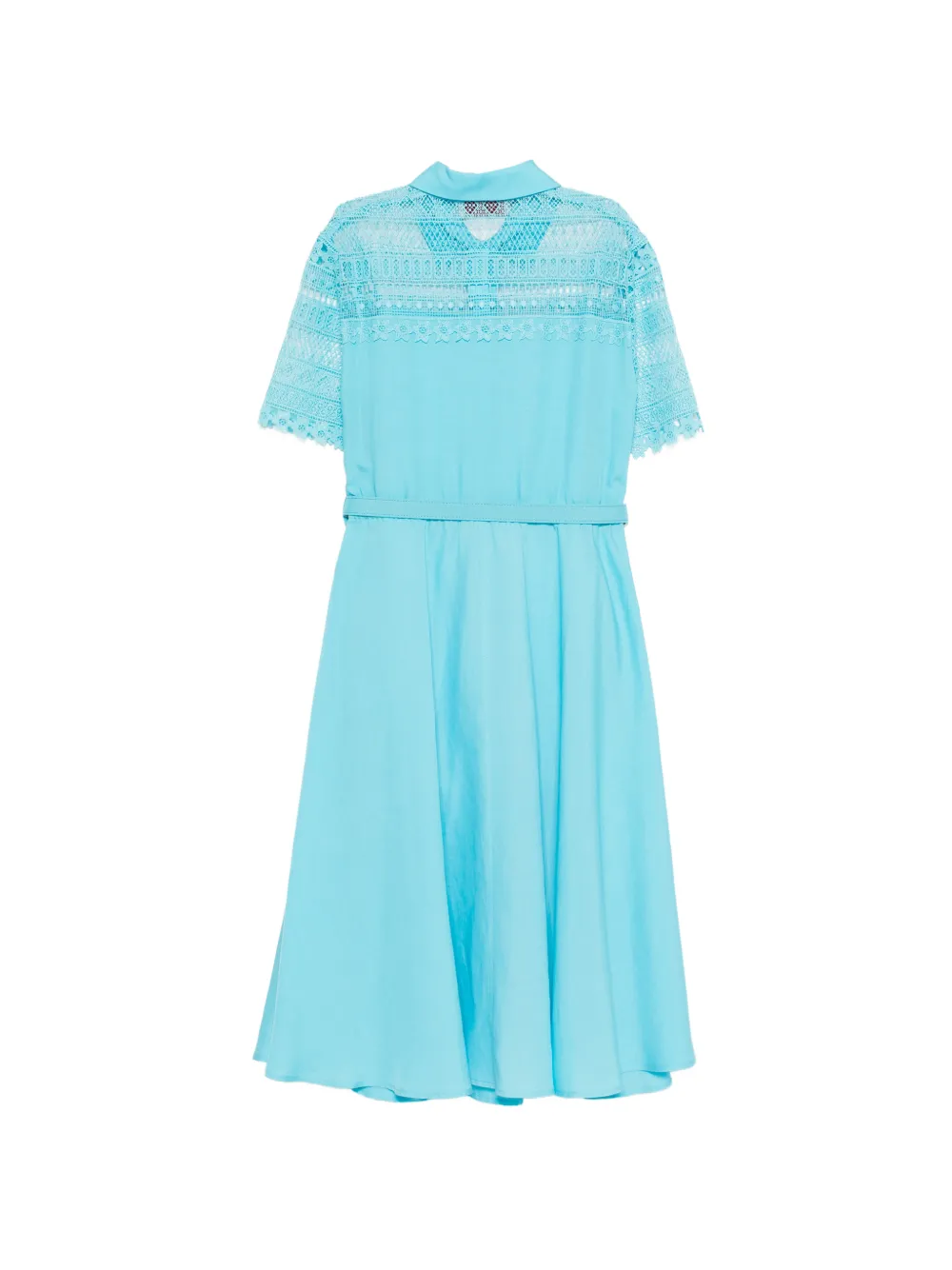 ERMANNO FIRENZE Kanten jurk met ceintuur Blauw
