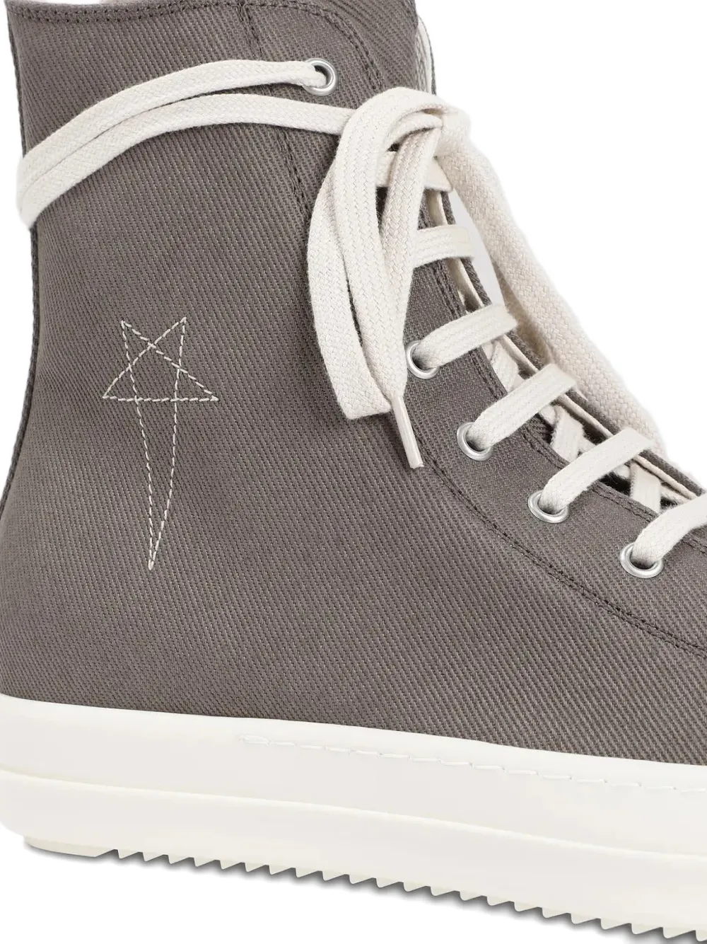 Rick Owens DRKSHDW pentagram embroidered ramones sneakers Grijs