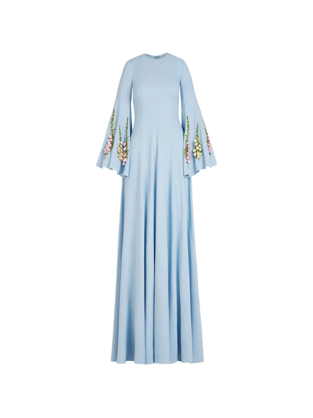 Oscar de la Renta floral-embroidered maxi dress - Blu