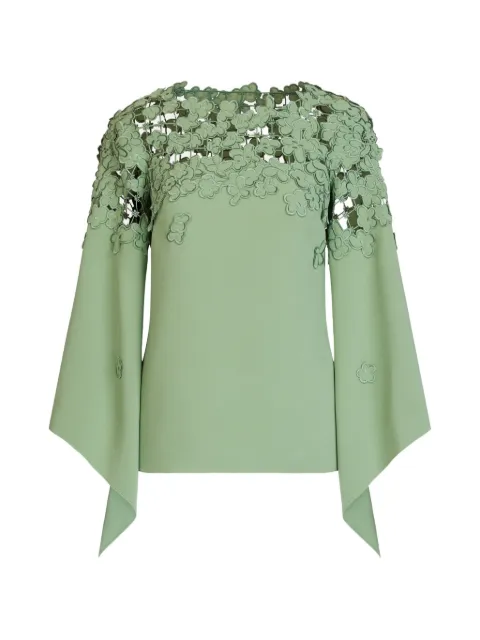 Oscar de la Renta long-sleeve embroidered blouse