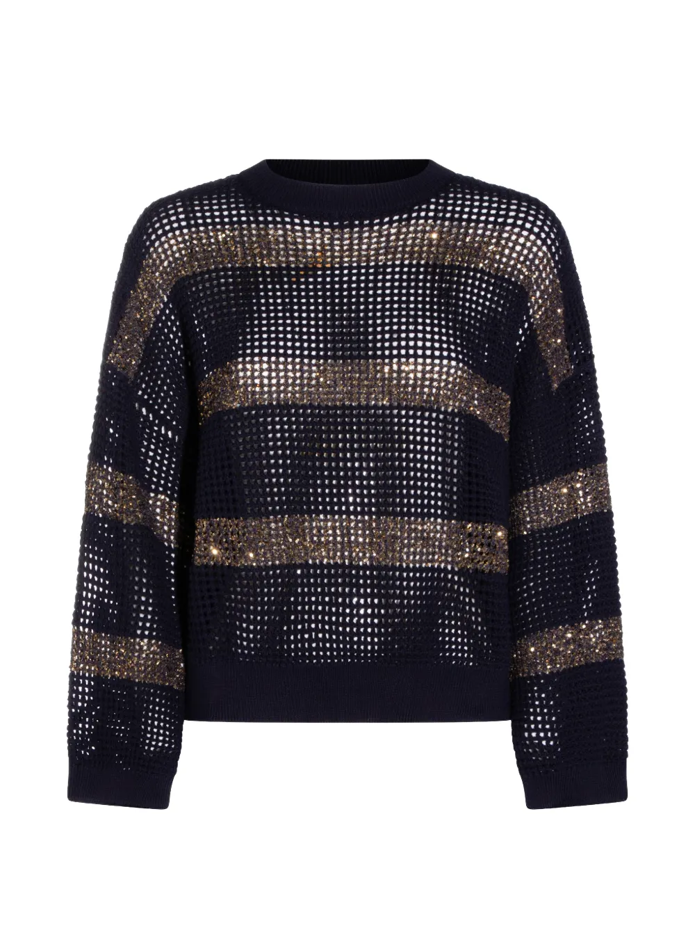 Brunello Cucinelli sequin-embellished open-knit sweater - Blu