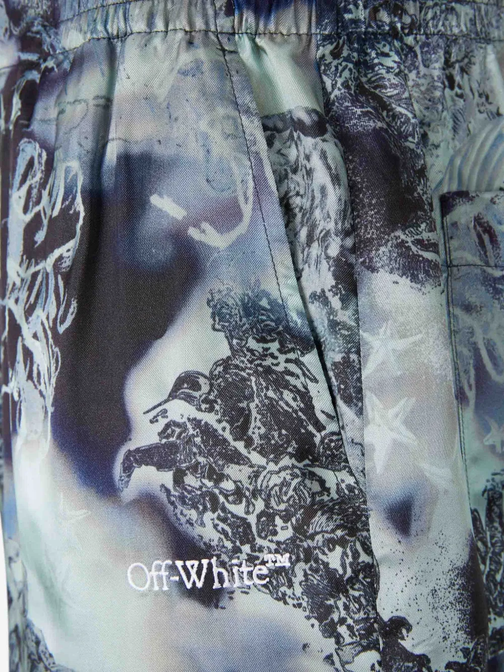 Off-White Shorts met grafische print Blauw