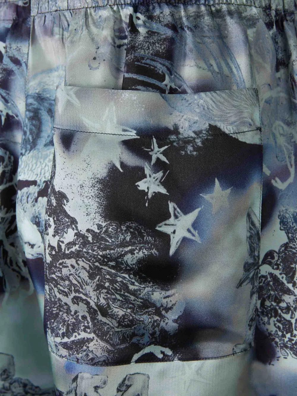 Off-White Shorts met grafische print Blauw