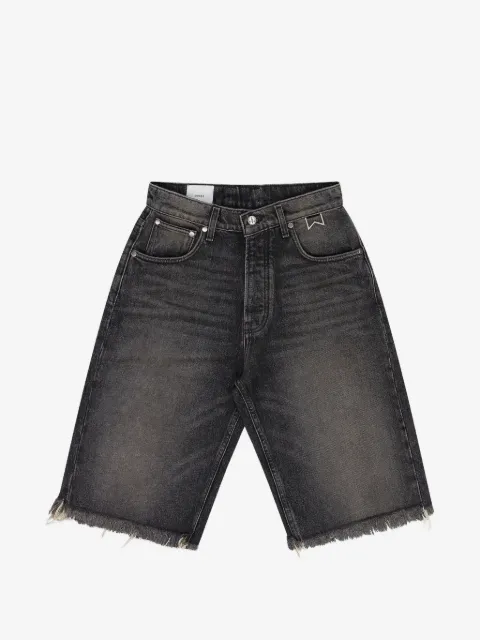 RHUDE frayed-edge denim shorts