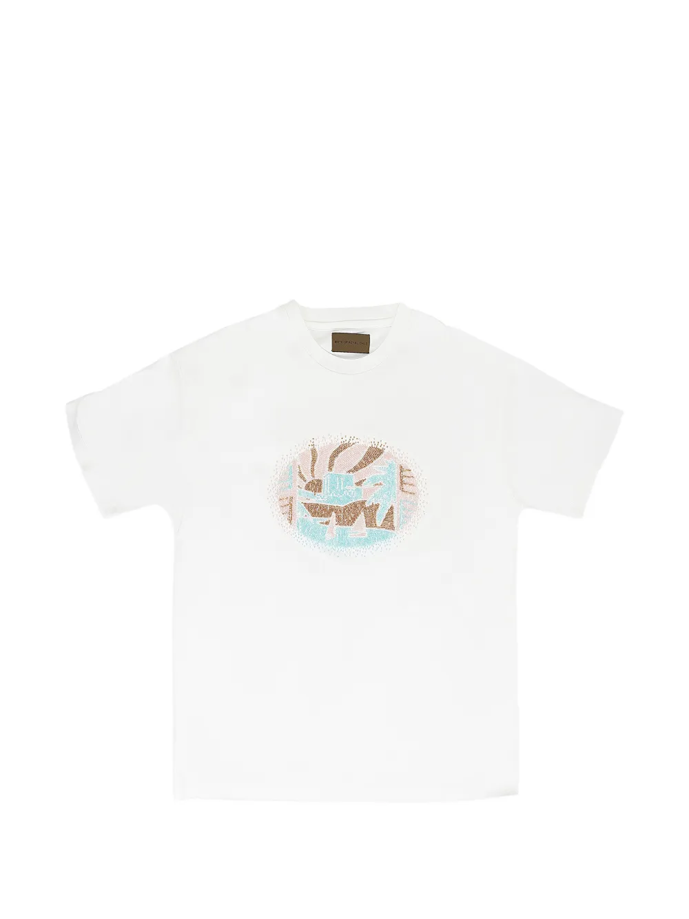 BIRTH OF ROYAL CHILD beaded T-shirt - Bianco