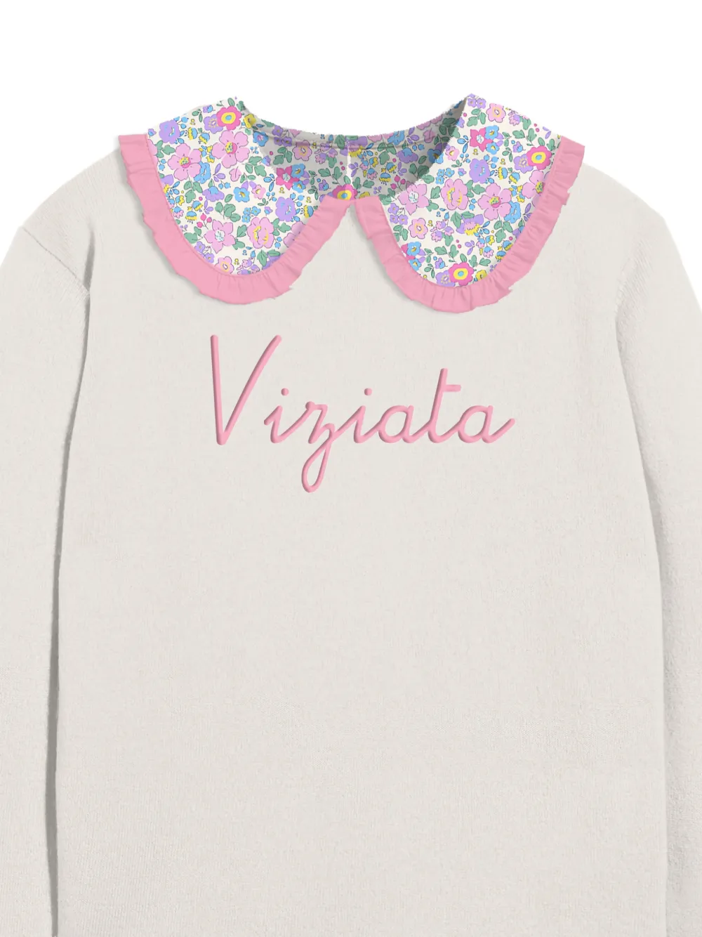  Mc2 Saint Barth Kids Ruffled Floral Top - Neutrals 