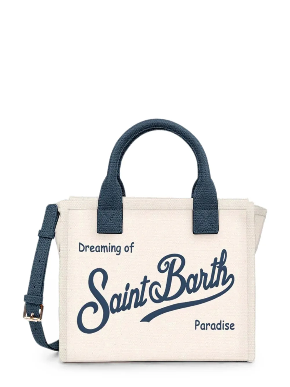 MC2 Saint Barth Medium Vanity leren shopper met logoprint Beige