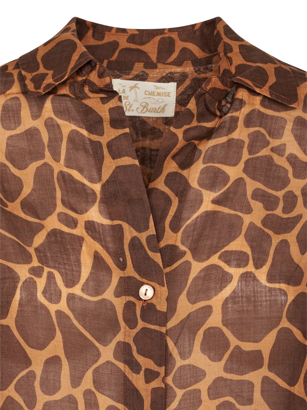MC2 Saint Barth Button-up overhemd met girafprint Bruin