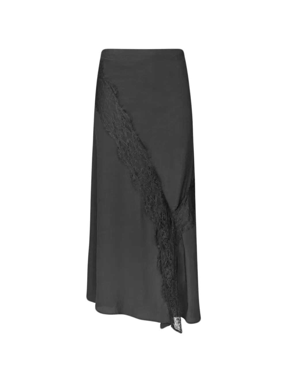 RABENS SALONER lace-trim asymmetric skirt - Schwarz