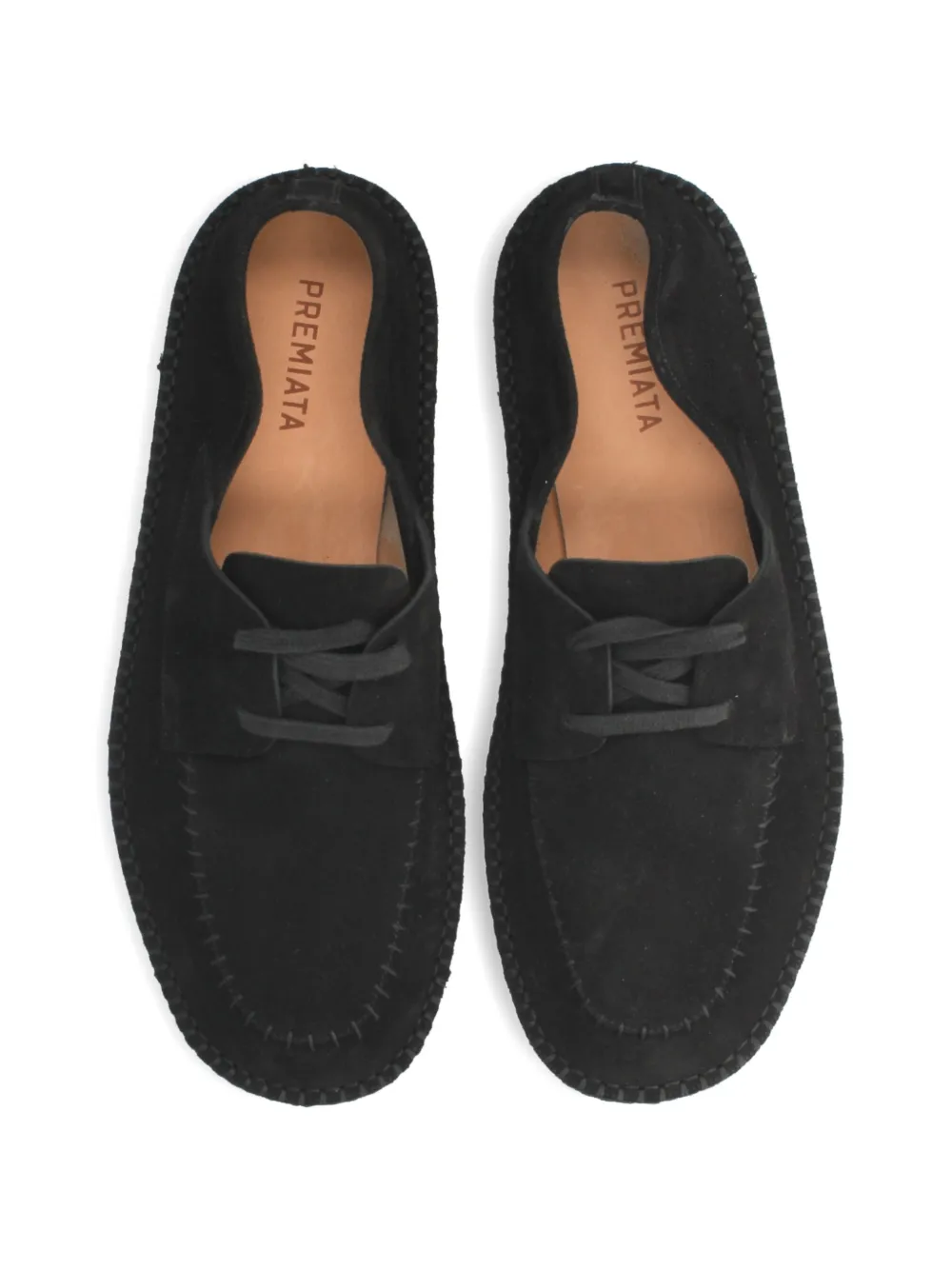 Premiata Loafers met veters en stiksel Zwart