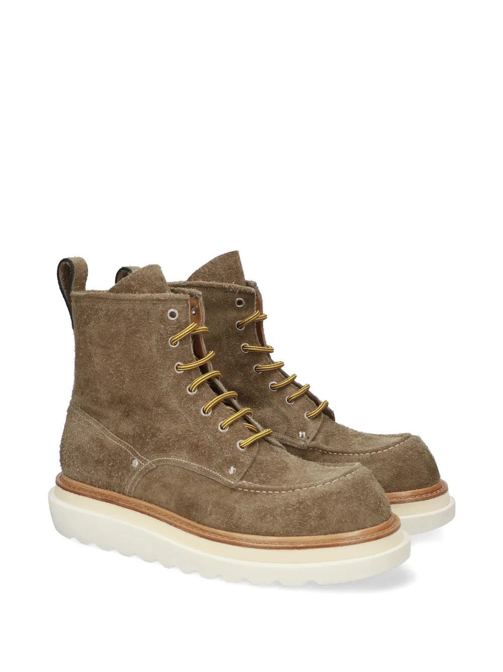 Premiata Leren veterlaarzen Groen