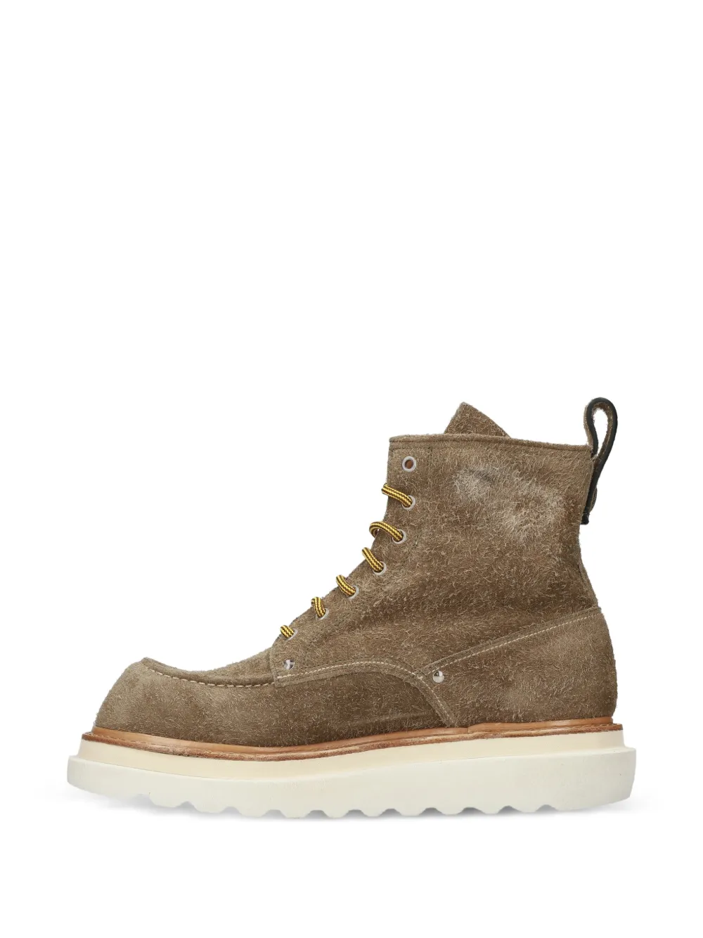 Premiata Leren veterlaarzen Groen