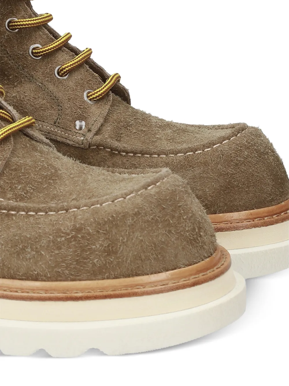 Premiata Leren veterlaarzen Groen