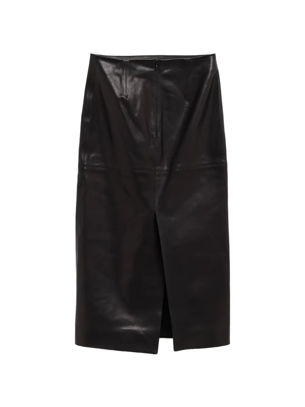  Petar Petrov Slit Leather Midi Skirt - Black 