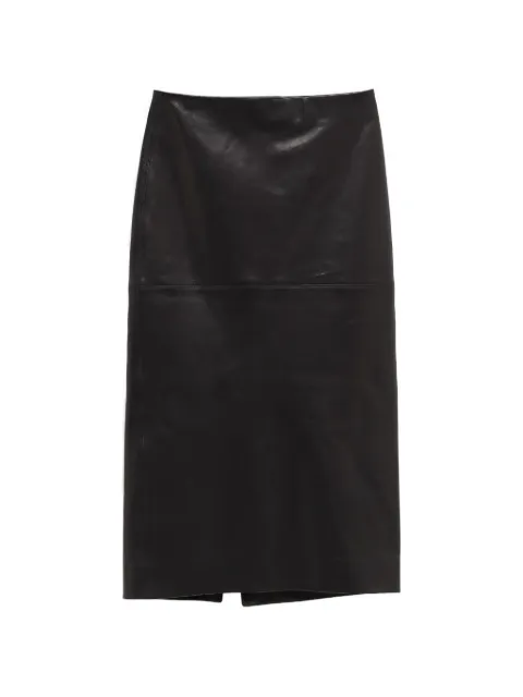 Petar Petrov slit leather midi skirt