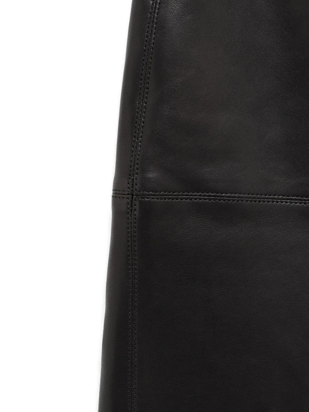 Petar Petrov Slit Leather Midi Skirt - Black 
