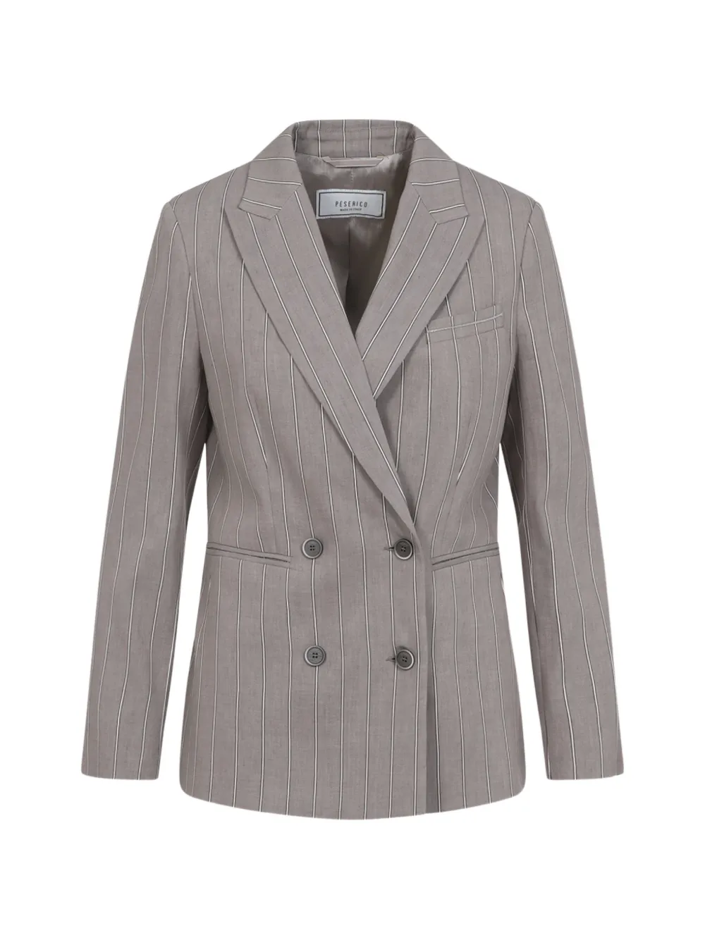 Peserico striped double-breasted blazer - Marrone