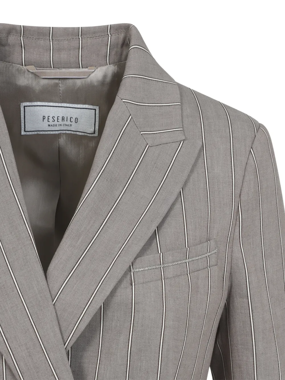 Peserico Gestreepte blazer met dubbele rij knopen Bruin