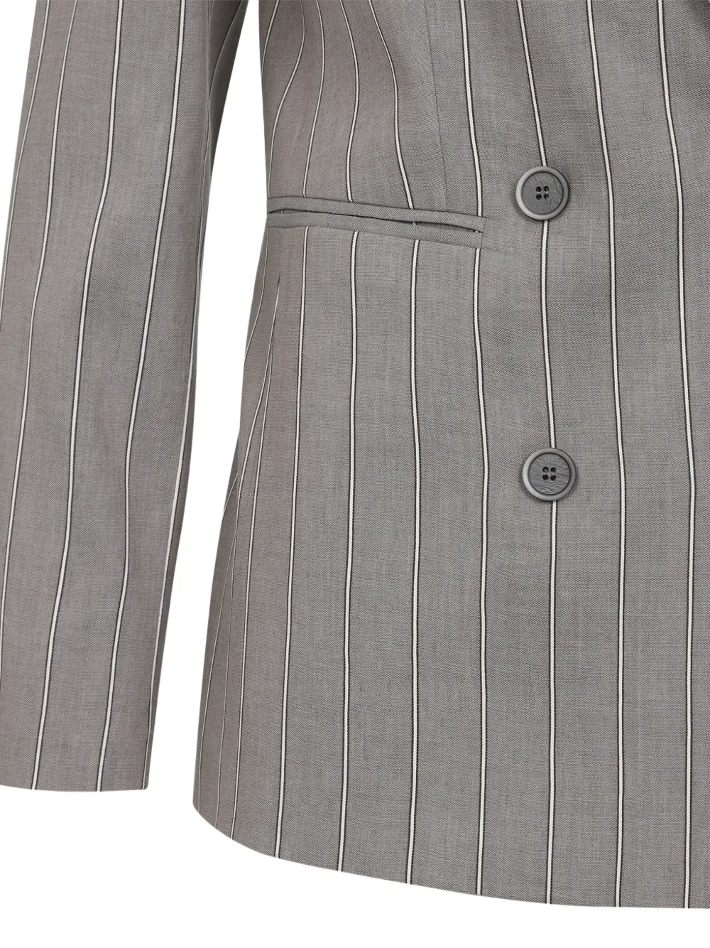  Peserico Striped Double-breasted Blazer - Brown 