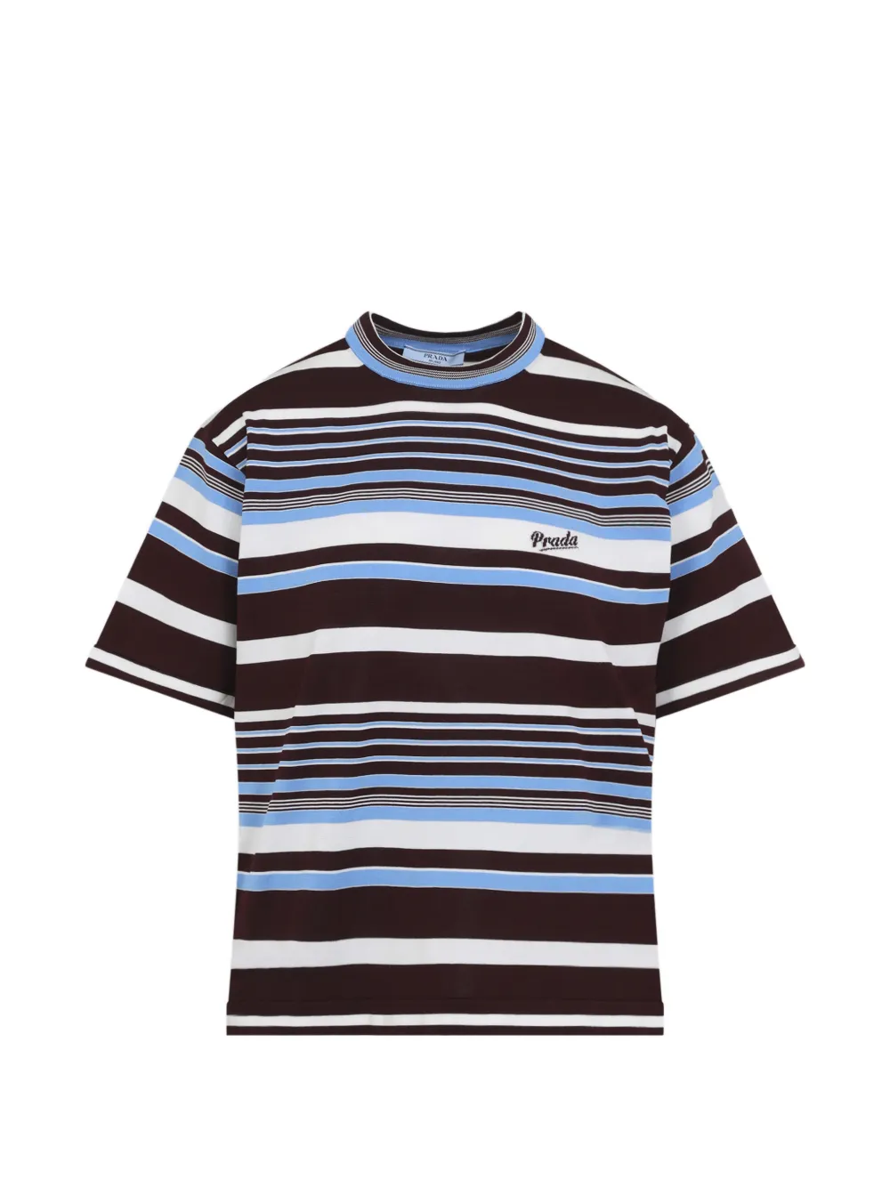 Prada logo-detail striped T-shirt - Marrone