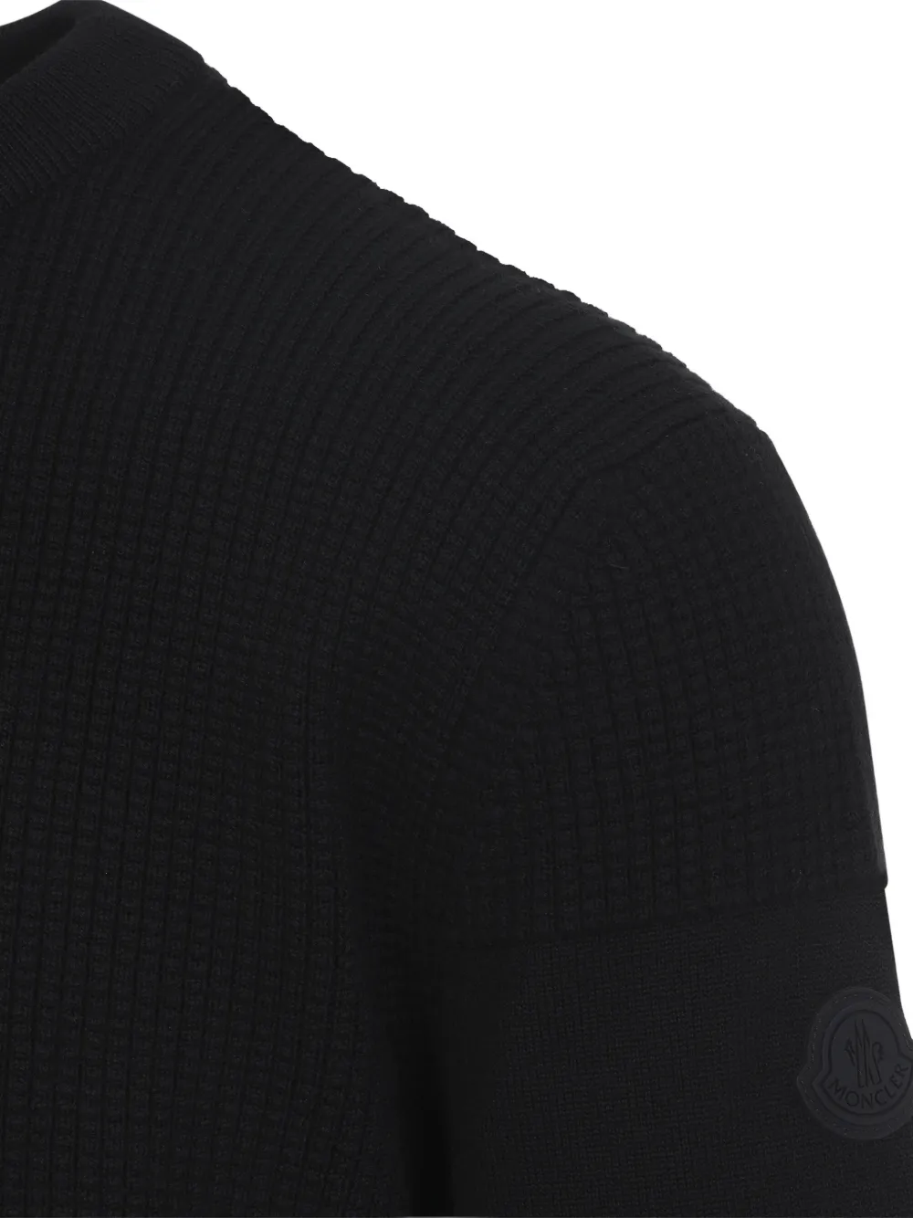  Moncler Logo-patch Wool Sweater - Black 