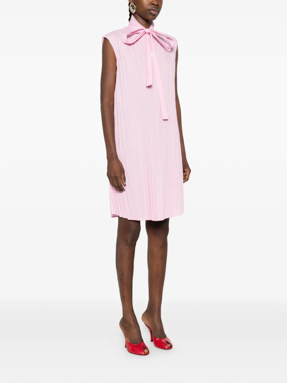 Moschino Mini-plooijurk met strik Roze