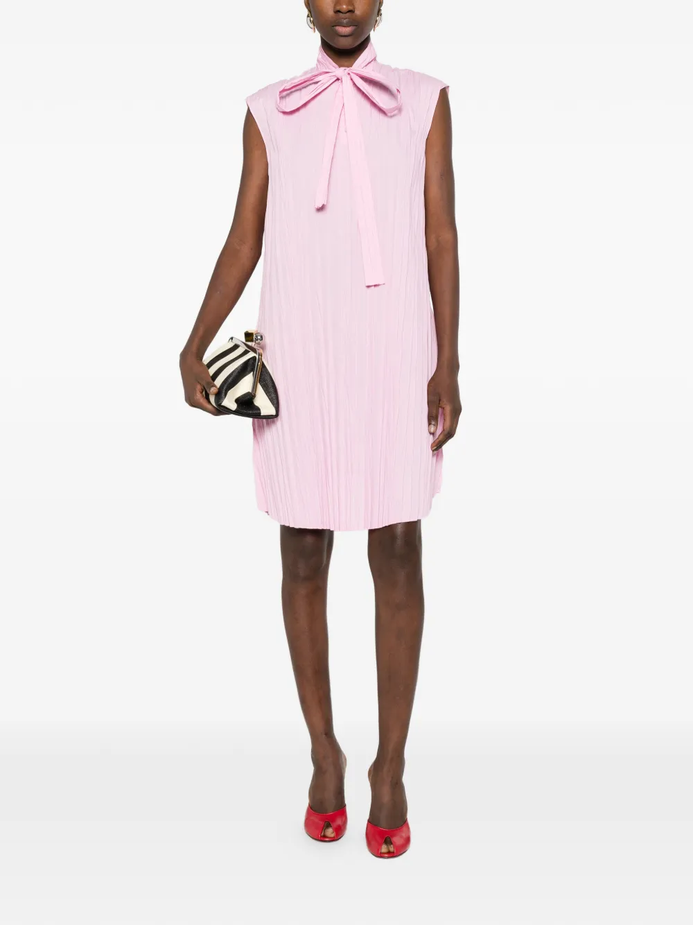 Moschino Mini-plooijurk met strik Roze