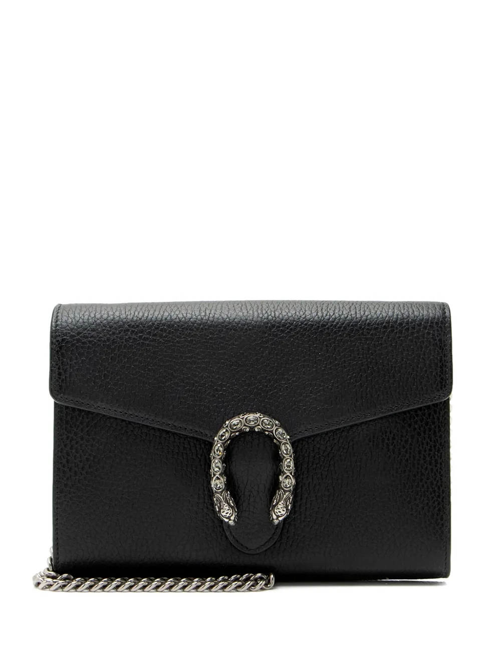 Gucci Pre-Owned Dionysus leather crystal-embellished chain-strap cross-body bag - Nero