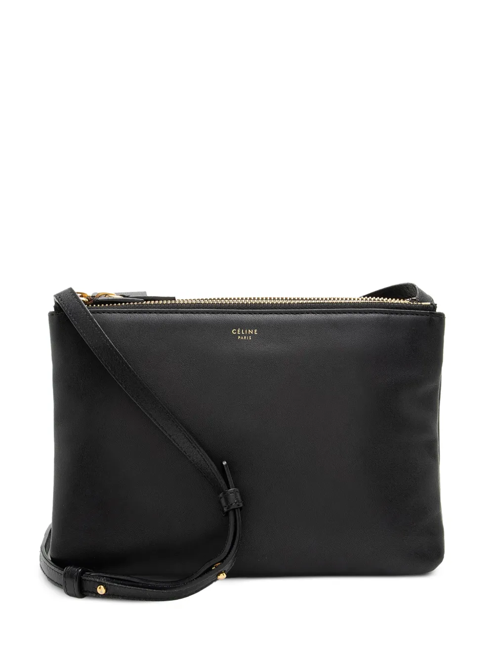 Celine Pre-Owned 2015 small Trio leather zip-closure cross-body bag - Nero