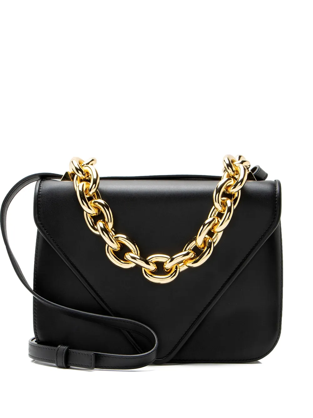 Bottega Veneta Pre-Owned Mount leather chain-strap shoulder bag - Nero